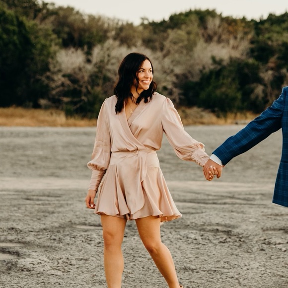 Zimmermann Silk Wrap Mini Dress in Petal - Picture 3 of 3